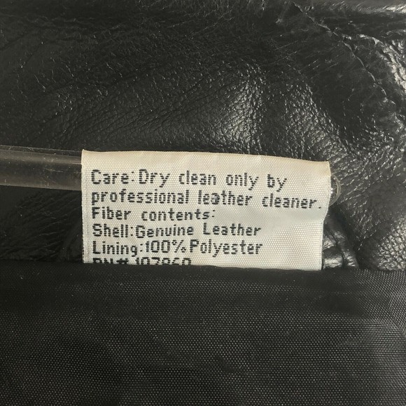 Genuine Leather Patchwork Jacket Vintage 80s Cry Baby Rock Greaser Biker Size XL - Picture 3 of 12